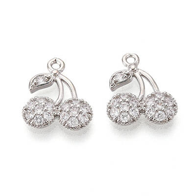 Brass Micro Pave Cubic Zirconia Charms