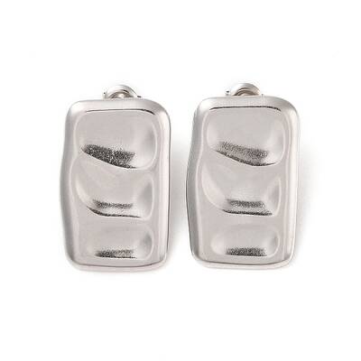 Non-Tarnish Rectangle 304 Stainless Steel Stud Earrings for Women