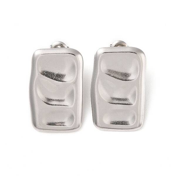 Non-Tarnish Rectangle 304 Stainless Steel Stud Earrings for Women