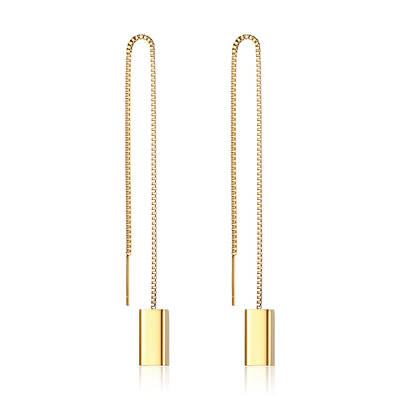 Stainless Steel Cube Dangle Earrings for Women
