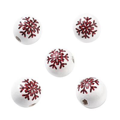 Printed Schima Wood European Beads