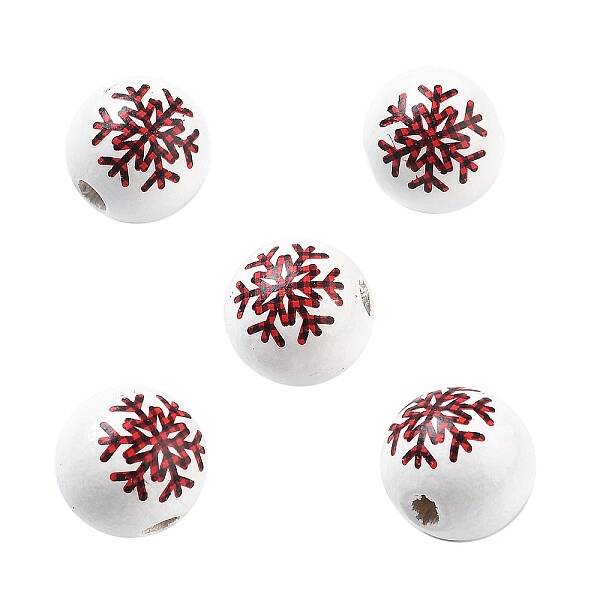 Printed Schima Wood European Beads