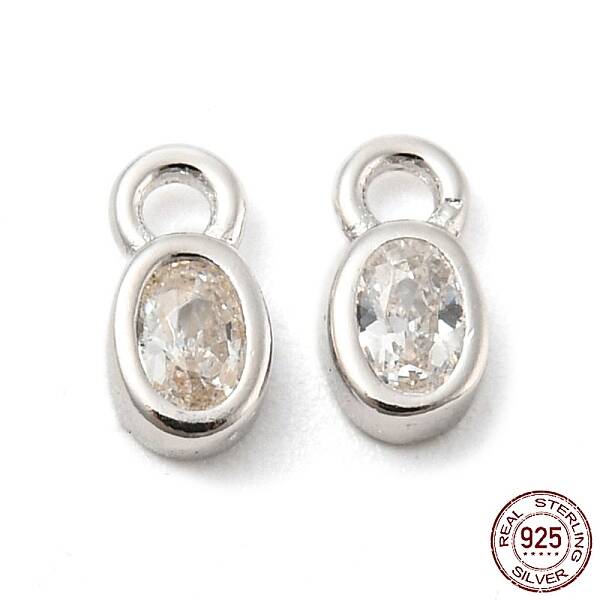 Real Platinum Plated Rhodium Plated 925 Sterling Silver Charms