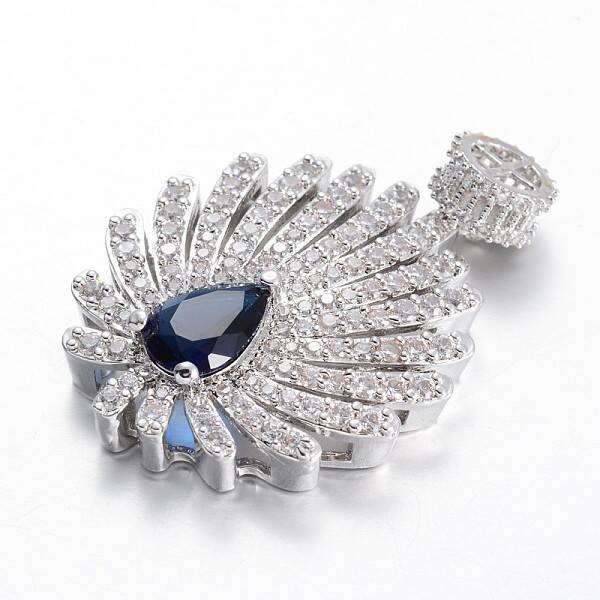 Flower Micro Pave Cubic Zirconia Big Pendants