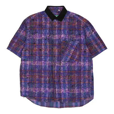 Federico Errante Checked Short Sleeve Shirt - XL Purple Cotton