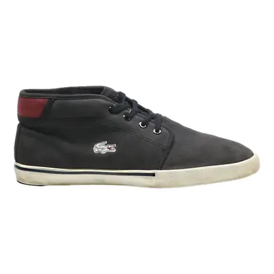 LACOSTE Sneaker Trainers Black Leather Mens UK 7.5