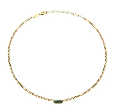 Breil Collana Senza Tempo Placcata Oro Con Malachite Per Donna Stylize Tj3657