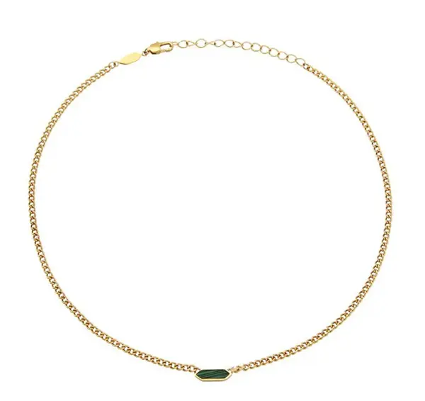 Breil Collana Senza Tempo Placcata Oro Con Malachite Per Donna Stylize Tj3657