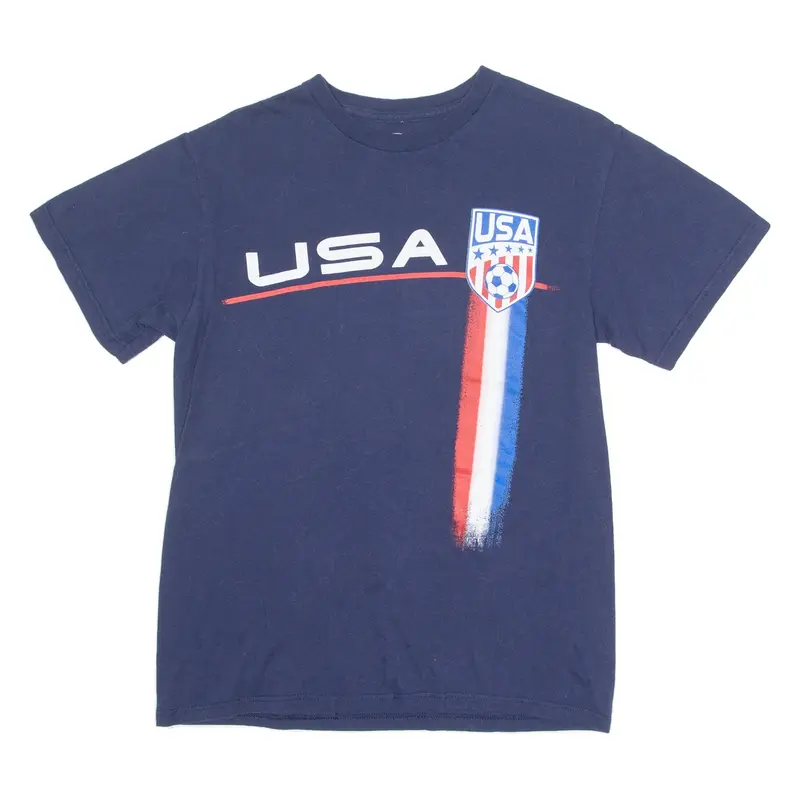 SIMPLY FOR SPORTS USA Soccer Mens T-Shirt Blue USA Crew Neck M