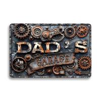 Vintage Dad's Garage Metal Sign, Retro Industrial Mechanical Style Sign, Antique Craft Wall Decor, Ideal Gift for Dad, Perfec...