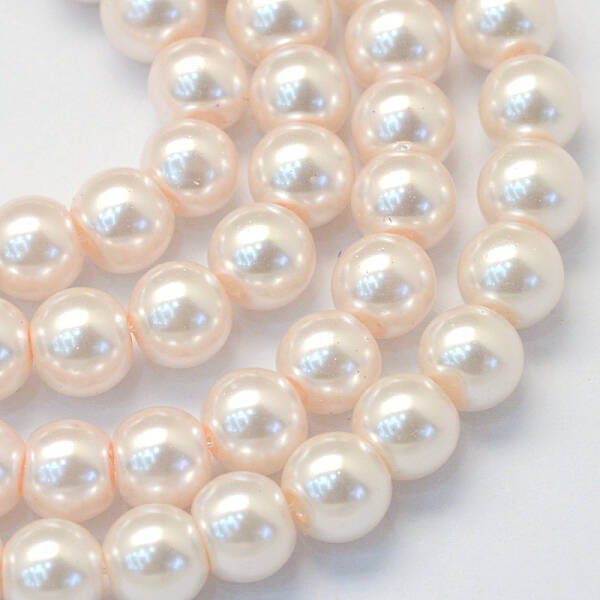 Baking Painted Pearlized Glass Pearl Round Bead Strands