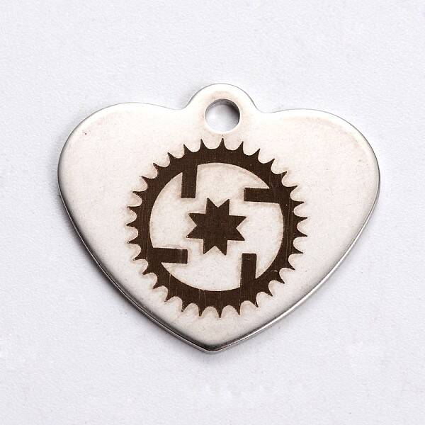 Non-Tarnish 201 Stainless Steel Heart Pendants