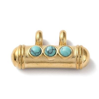 Boho Style Synthetic Turquoise 3-Bead Pendants