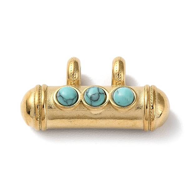 Boho Style Synthetic Turquoise 3-Bead Pendants