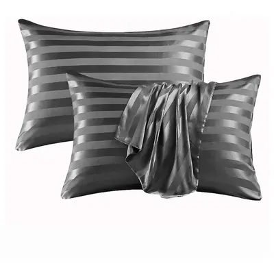 Stripe Pattern Satin Pillowcase, 2pcs/set Soft and Smooth Texture Pillowcase without Filler, Cool Bedroom, Comfy Bedding Sets...
