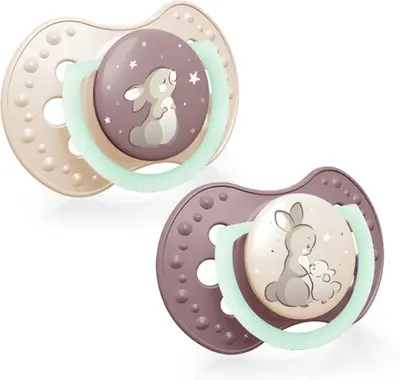 Lovi Dynamic Night & Day Pacifier for Girls (2 pieces) - Pacifier 3-6m