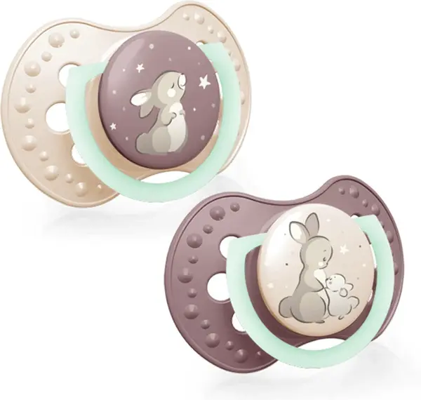 Lovi Dynamic Night & Day Pacifier for Girls (2 pieces) - Pacifier 3-6m