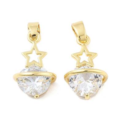 Planet Brass Micro Pave Cubic Zirconia Pendants