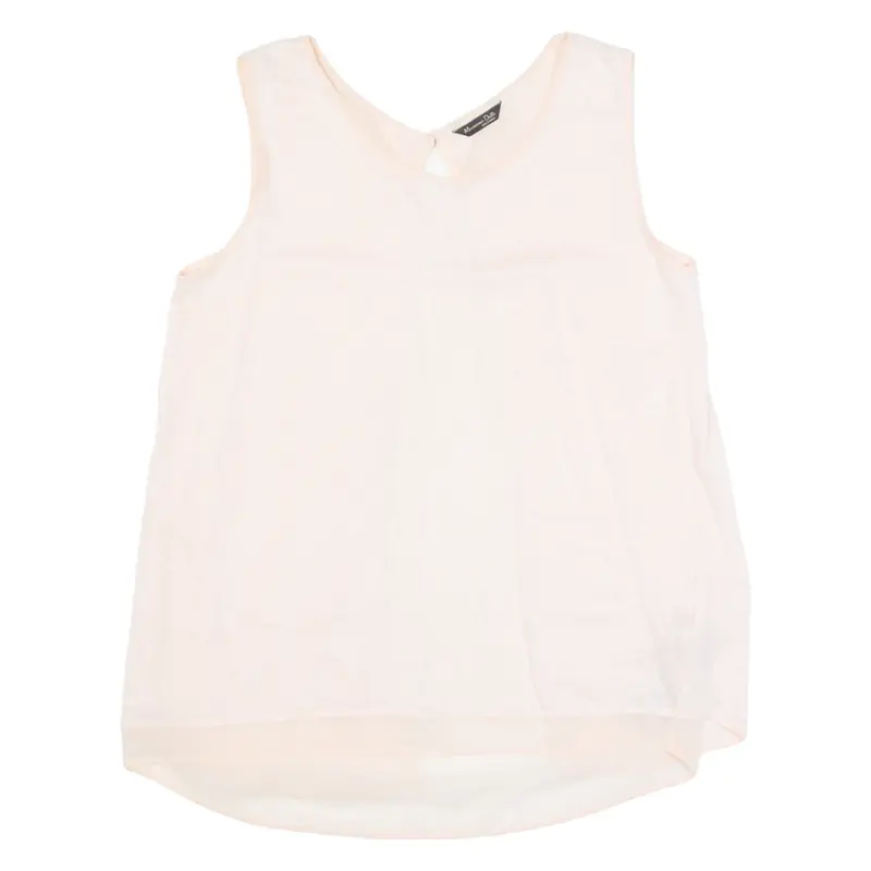 MASSIMO DUTTI Womens Vest Pink Sleeveless Linen M