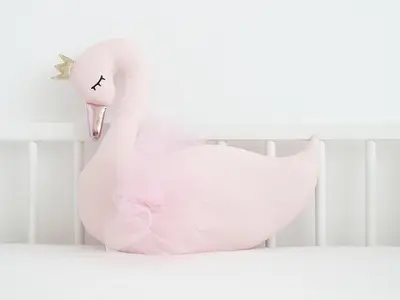 Pale Pink Swan Pillow