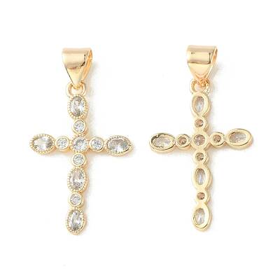 Brass Micro Pave Clear Cubic Zirconia Pendants