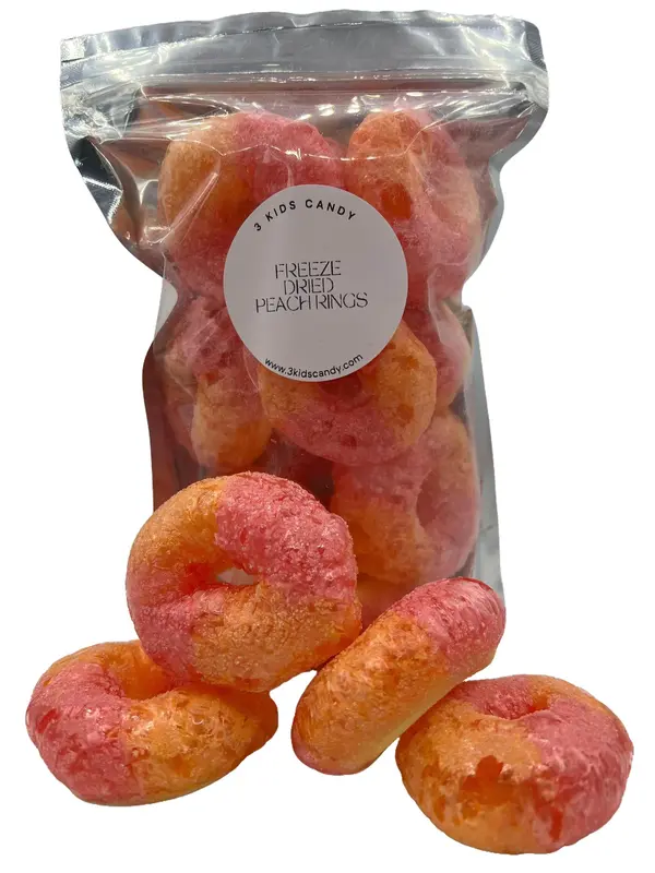 Freeze Dried Candy - Peachie Rings by 3 Kids Candy