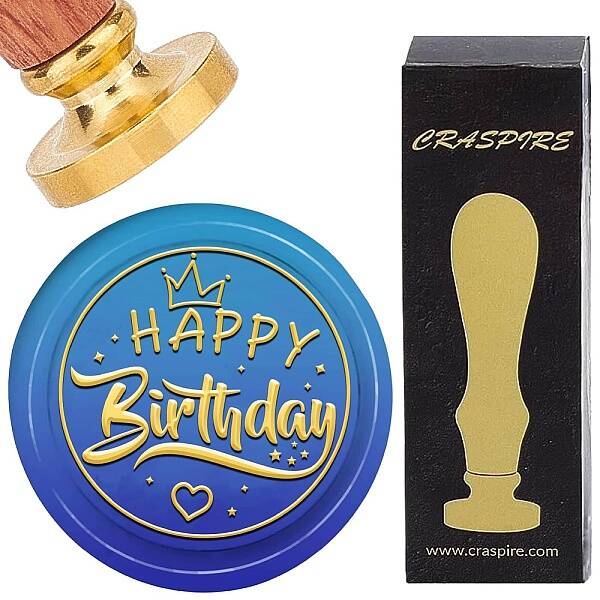 Brass Wax Seal Stamp with Wood Handle