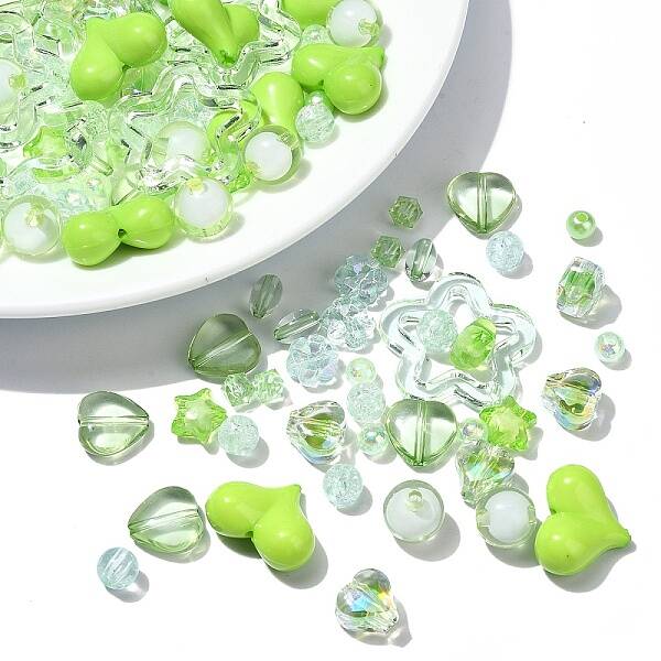 120Pcs 12 Styles Mixed Styles Acrylic Beads
