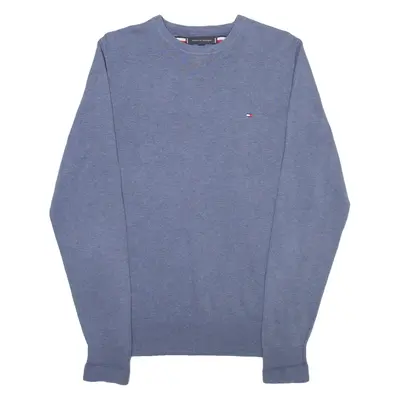 TOMMY HILFIGER Lightweight Mens Jumper Blue Tight Knit S