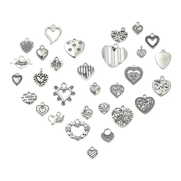 30Pcs 30 Styles Tibetan Style Alloy Pendants