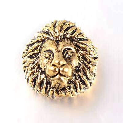 Tibetan Style Lion Head Alloy Beads
