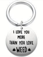 Fashion Letter Pattern Slogan Metal Keychain, Round Shaped Stainless Steel Keychain for Men & Women for Daily Clothing Decor,...