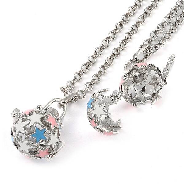 Brass Enamel Pendant Necklaces