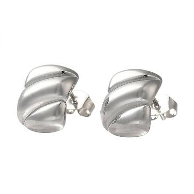304 Stainless Steel Rectangle Stud Earrings for Wome