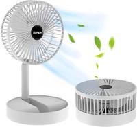 Portable Folding Fan, Rechargeable Standing Pedestal USB Fan, 3 Speeds, 2000mAh Battery Operated,Blower