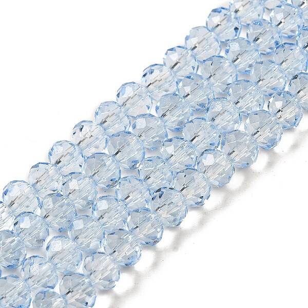 Transparent Baking Paint Glass Beads Strands