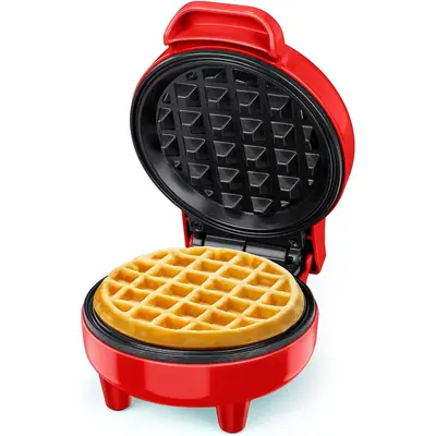 YASHE Mini Waffle Maker, 550W Waffle Iron, Ready Indicator Light, Cool Touch Handle, Non Stick Coating, Compact Size, Blue…...