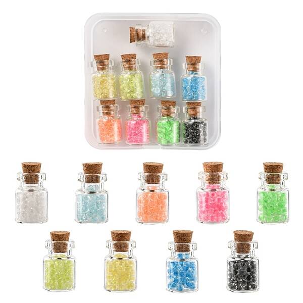 720Pcs 9 Color Luminous Transparent Glass Seed Beads