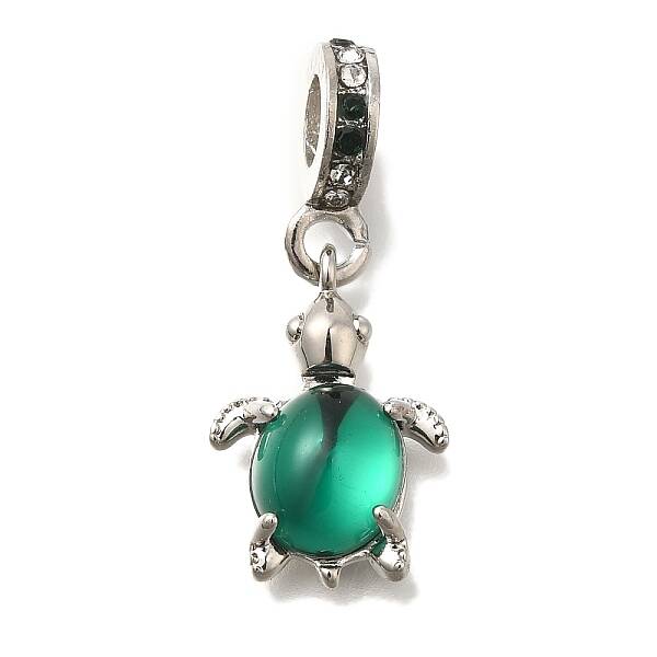 Rack Plating Alloy Rhinestone European Dangle Charms