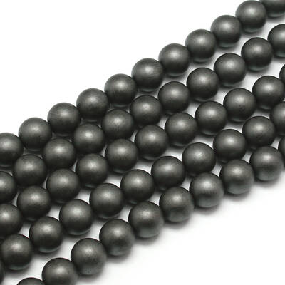 Frosted Non-magnetic Synthetic Hematite Round Bead Strands