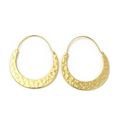 Brass Teardrop Hoop Earrings for Women