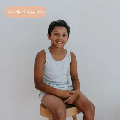 Teen Boys' TENCEL™ Micro Modal Boxer Briefs - Set of 2 | Size: S/M (10-12 / 140) | Color: August - Brown/Blue