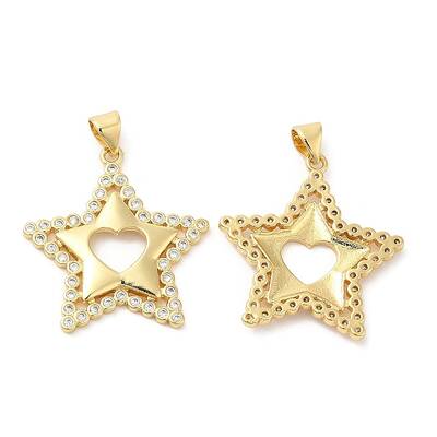 Brass Micro Pave Cubic Zirconia Pendants