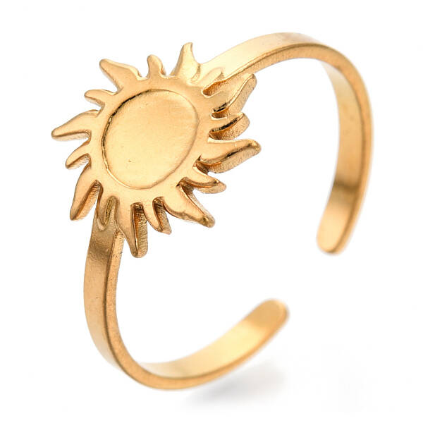 Ion Plating(IP) 304 Stainless Steel Sun Cuff Rings