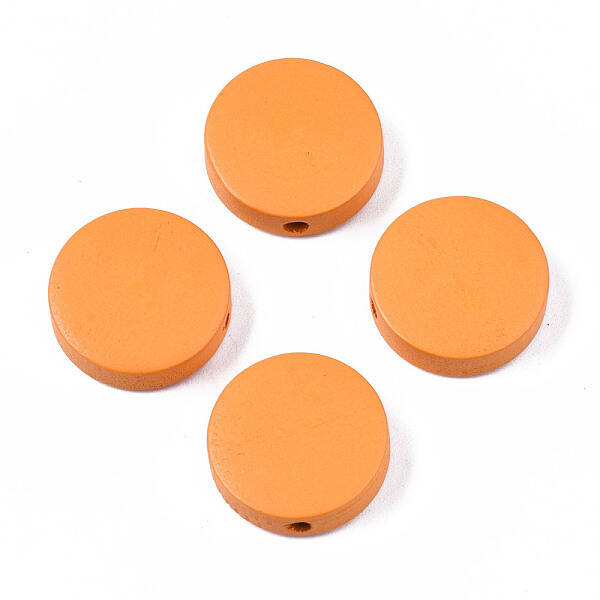 Painted Natural Poplar Wood Beads