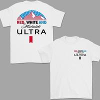 Red White & Michelob Ultra Tee – 2-sided Patriotic Graphic Shirt, Red White and Michelob Shirt, Trendy Summer Streetwear St...