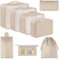 8 Set Packing Cubes for Suitcases - Travel Organizer Bags Set for Carry On Luggage, Lightweight Packing Cube for Shoes, Cosme...