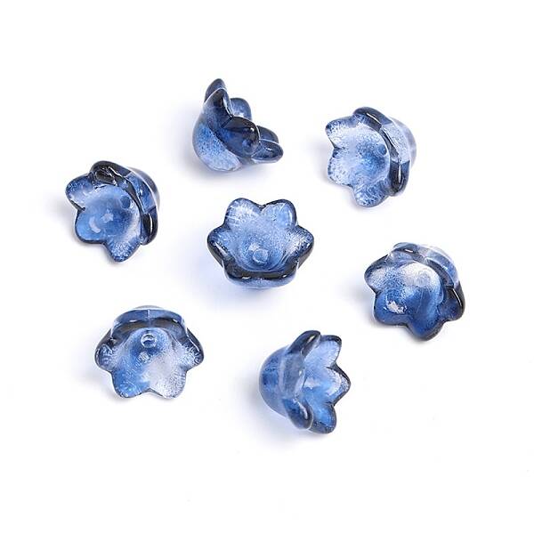 Two Tone Handmade Lampwork Bead Caps