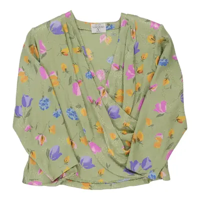Atelier Valentino Floral Blouse - Large Green Viscose