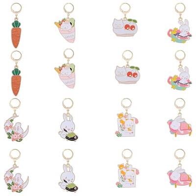 Rabbit Carrot Cat Alloy Enamel Pendant Decoration